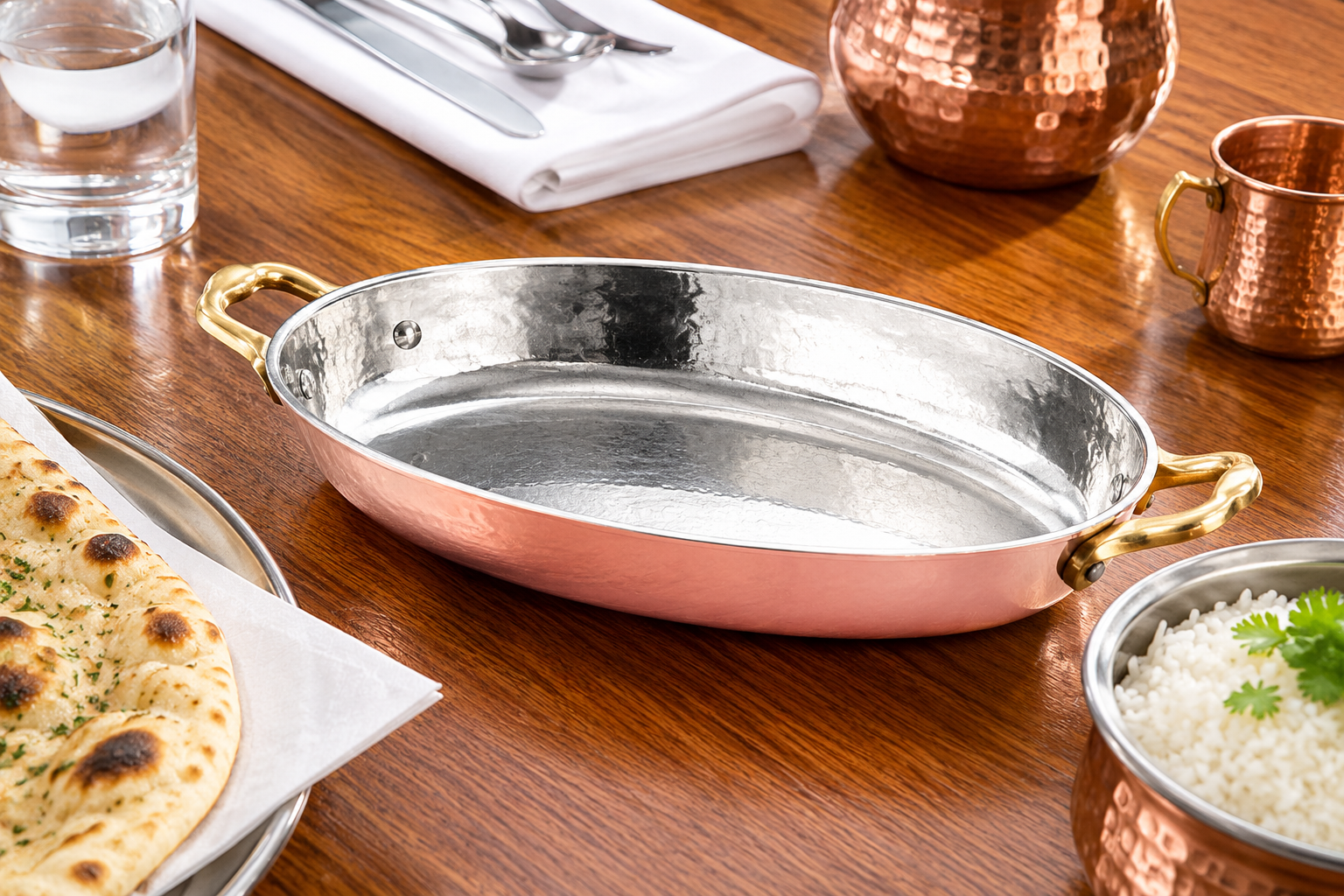 Copper Oval Serving Pan