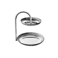 Stainless Steel 18/10 2-Tier Snack Stand with Pattern