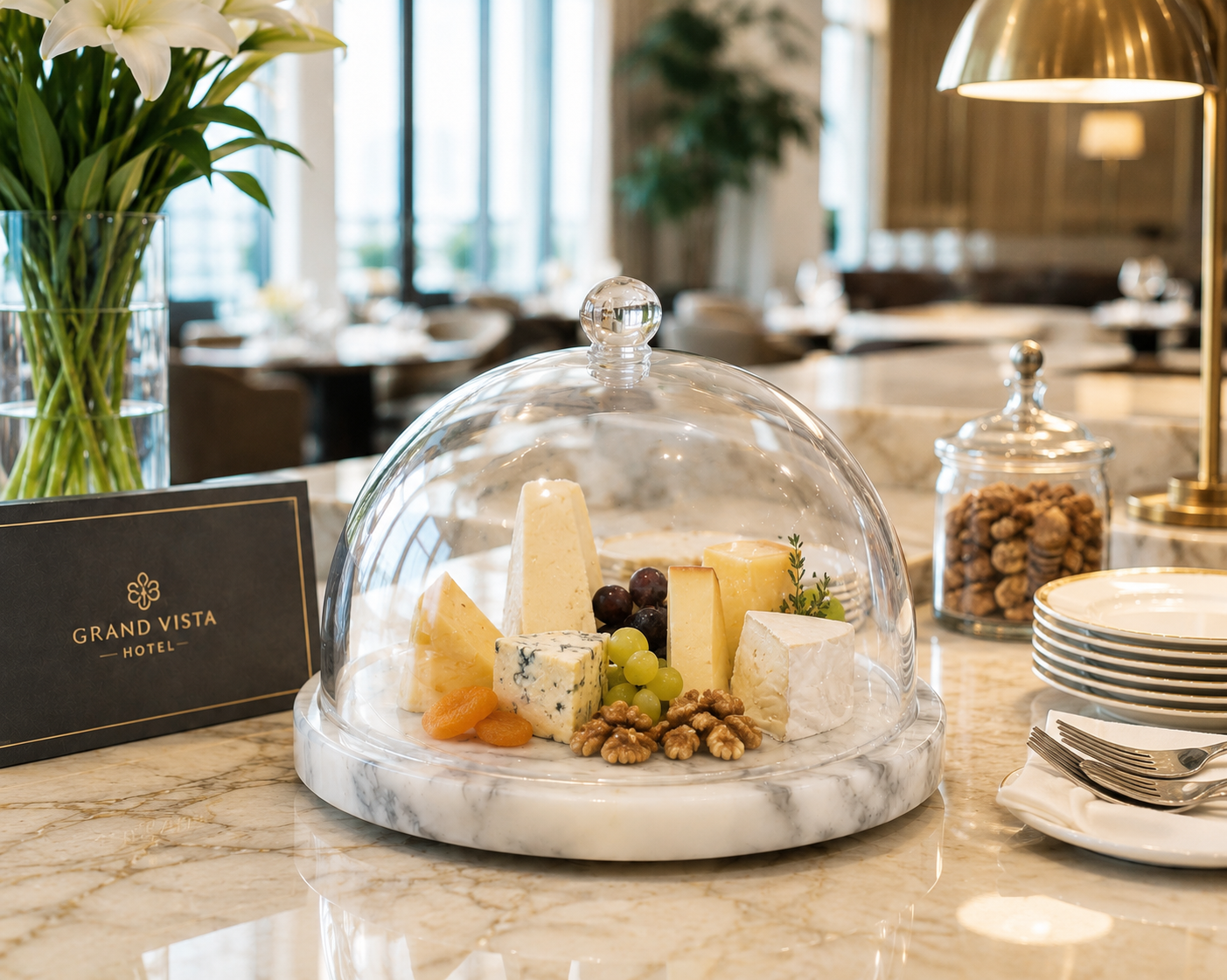 Marble Base  with Glass Dome