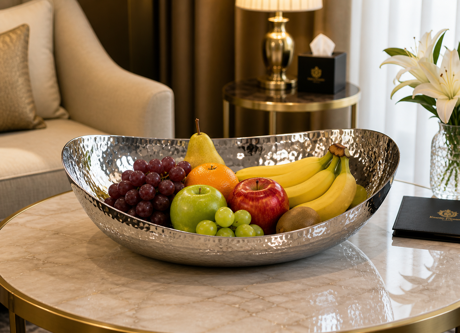 SS Fruit Bowl with Hammering