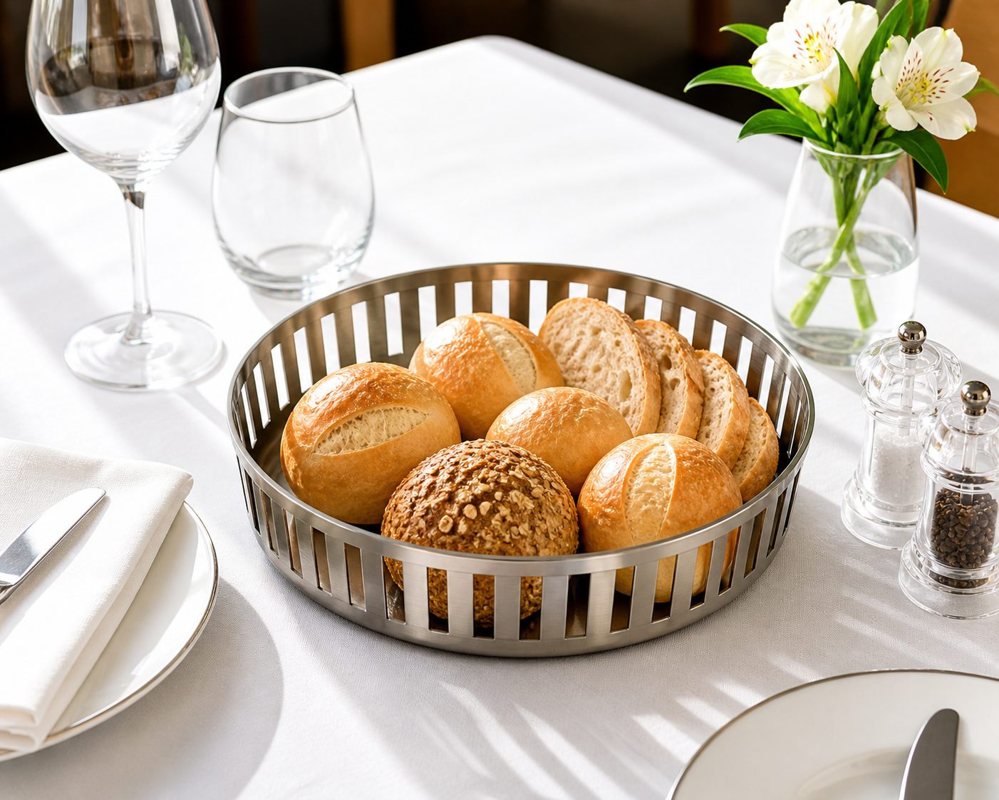 SS Round Bread Basket