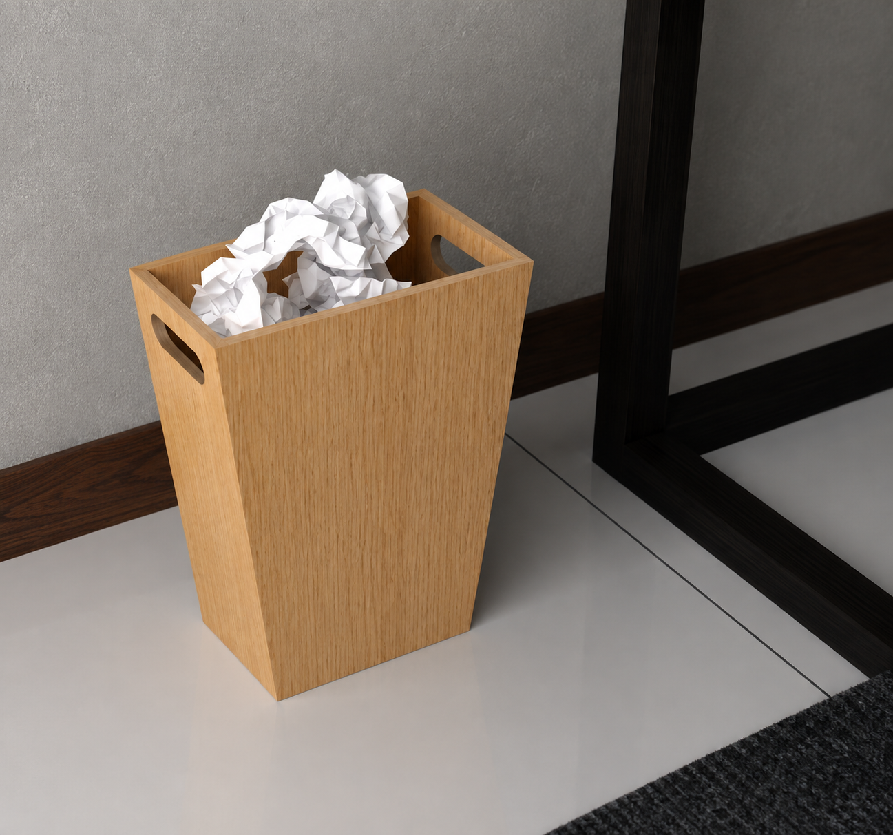 Wooden Trash Bin