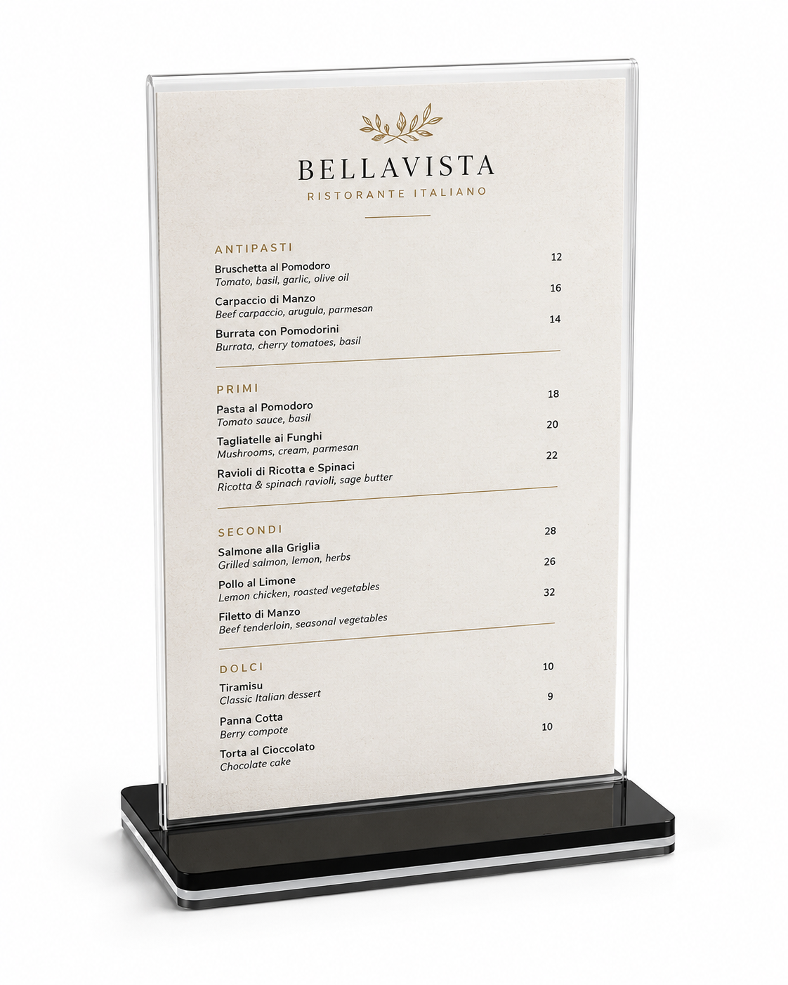 Table Menu
