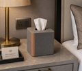 PU Tissue Box - Dual Color Cube (13x13x14 cm)