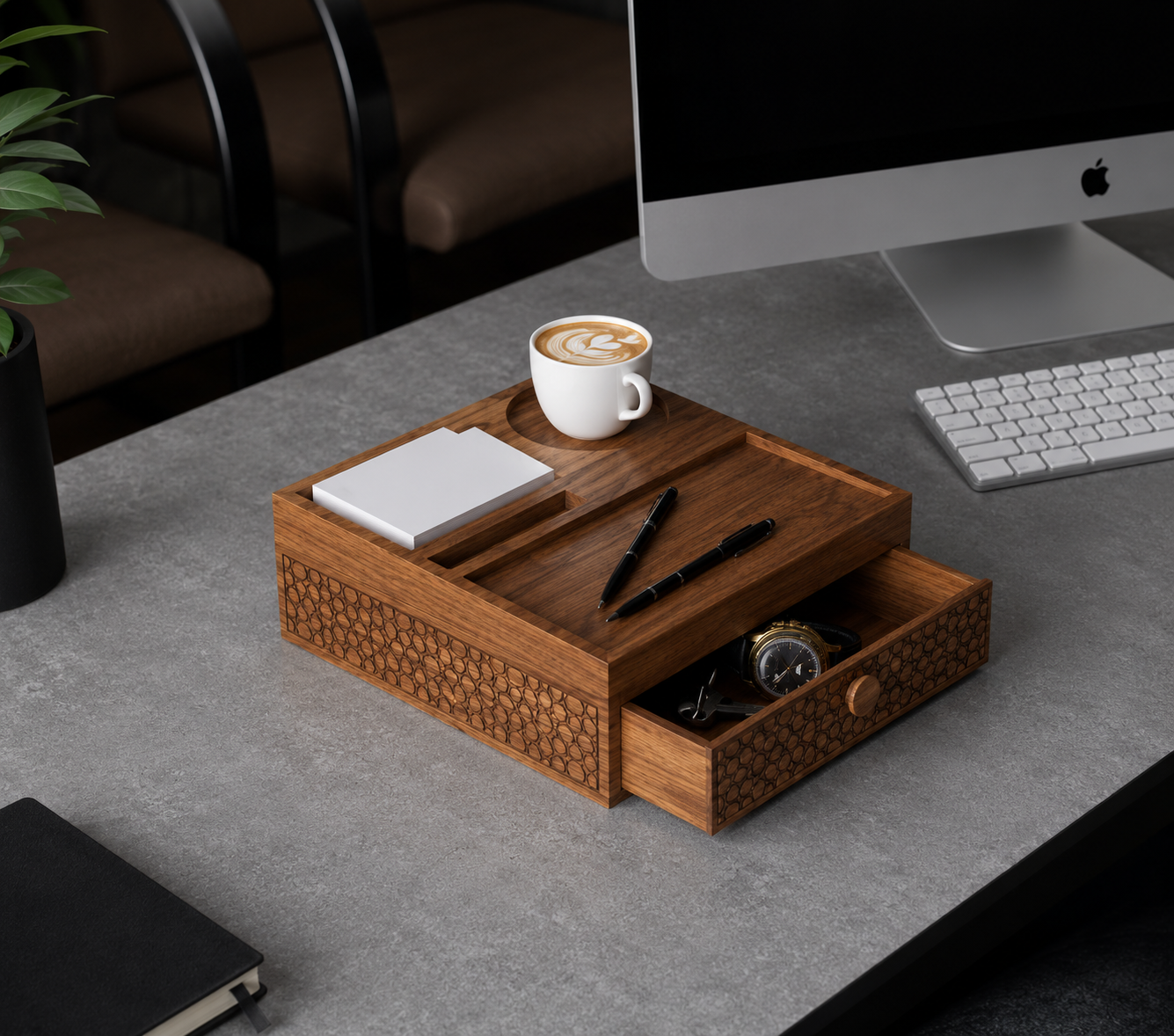Wooden Multi Use Desk Organizer