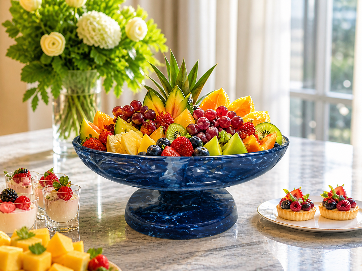 Resin Fruit Bowl With  Stand