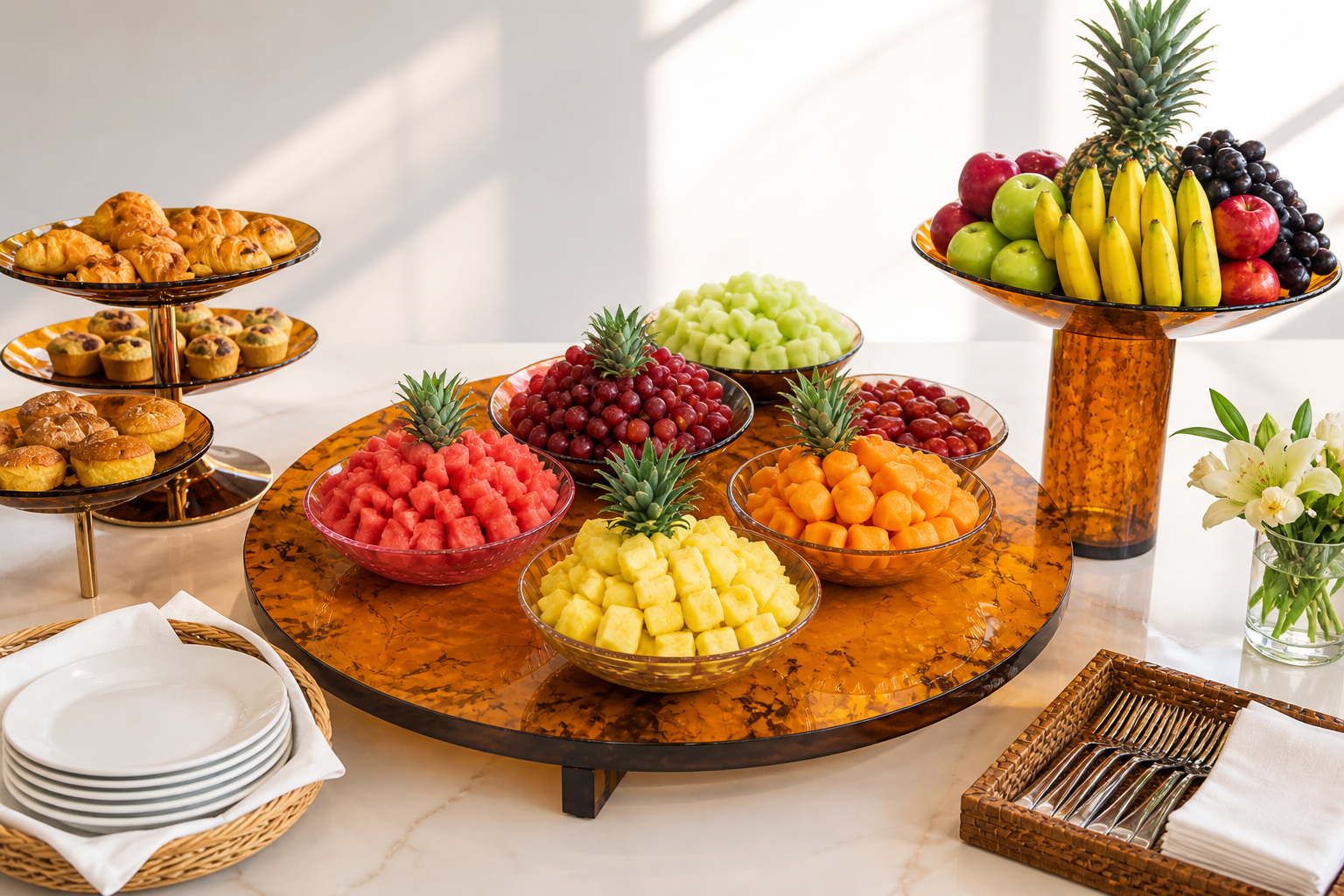 Resin Fruit Bowl With  Stand