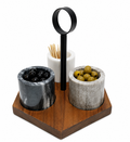 Hexagon Condiment Holder with Bowl