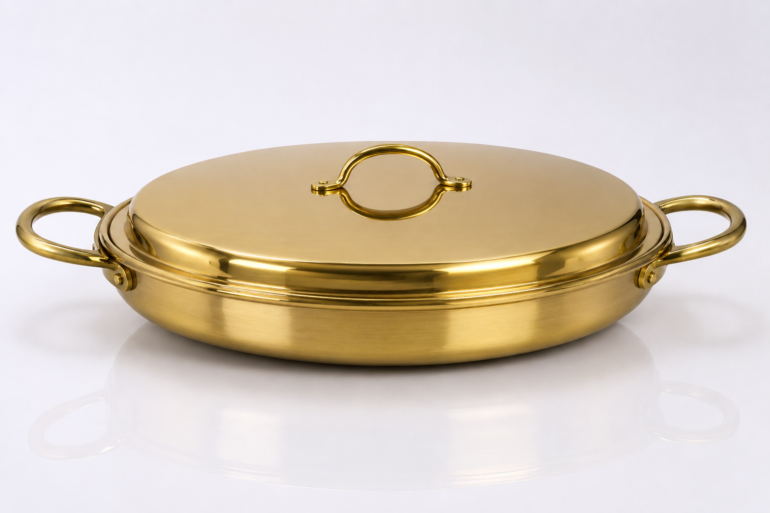 Copper Oval Serving Pan with Lid