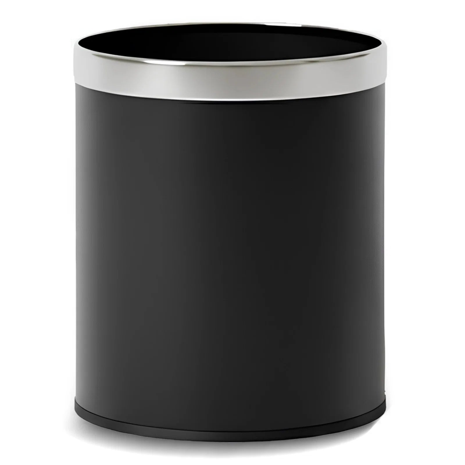 Roomwell, Guest Room Waste Bin Leather, Round, 10L, Black