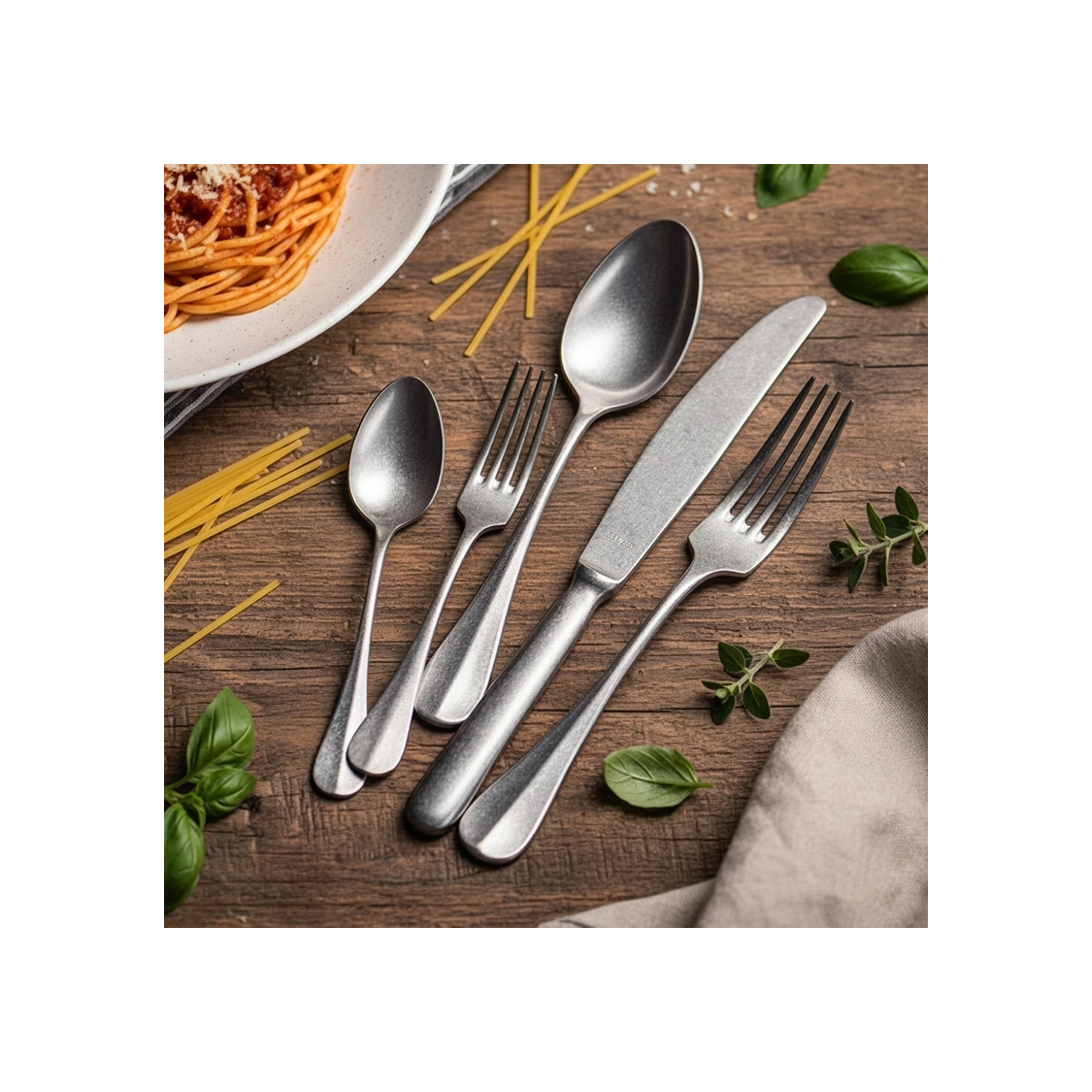 Baguette SS 18/10 Vintage Stone Finish Cutlery