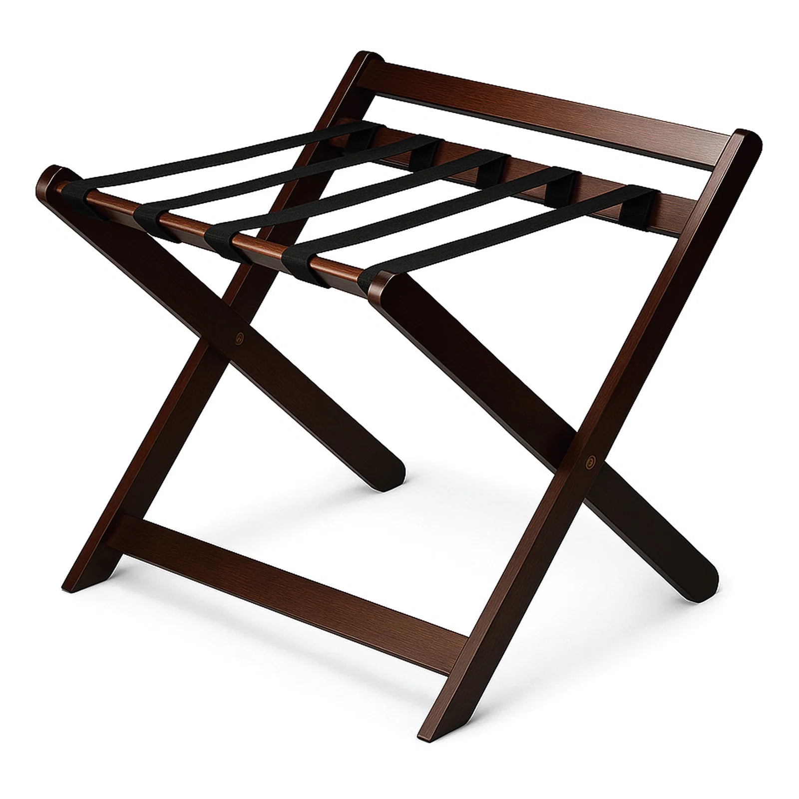 Roomwell, Cube Wooden Luggage Rack, 300kg, Dark Brown
