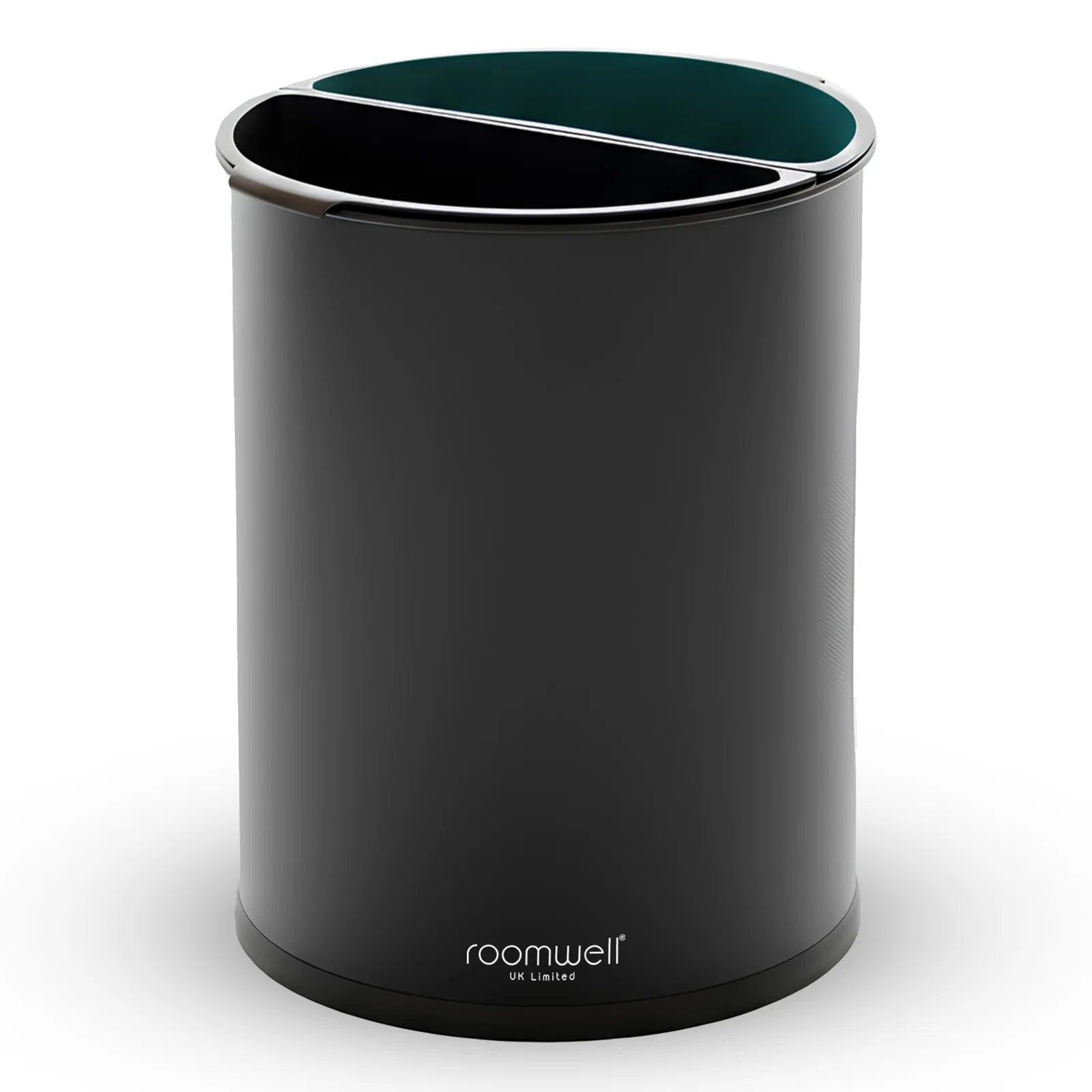 Roomwell, Duo Separation Waste Bin, Round, 2×5L, Black