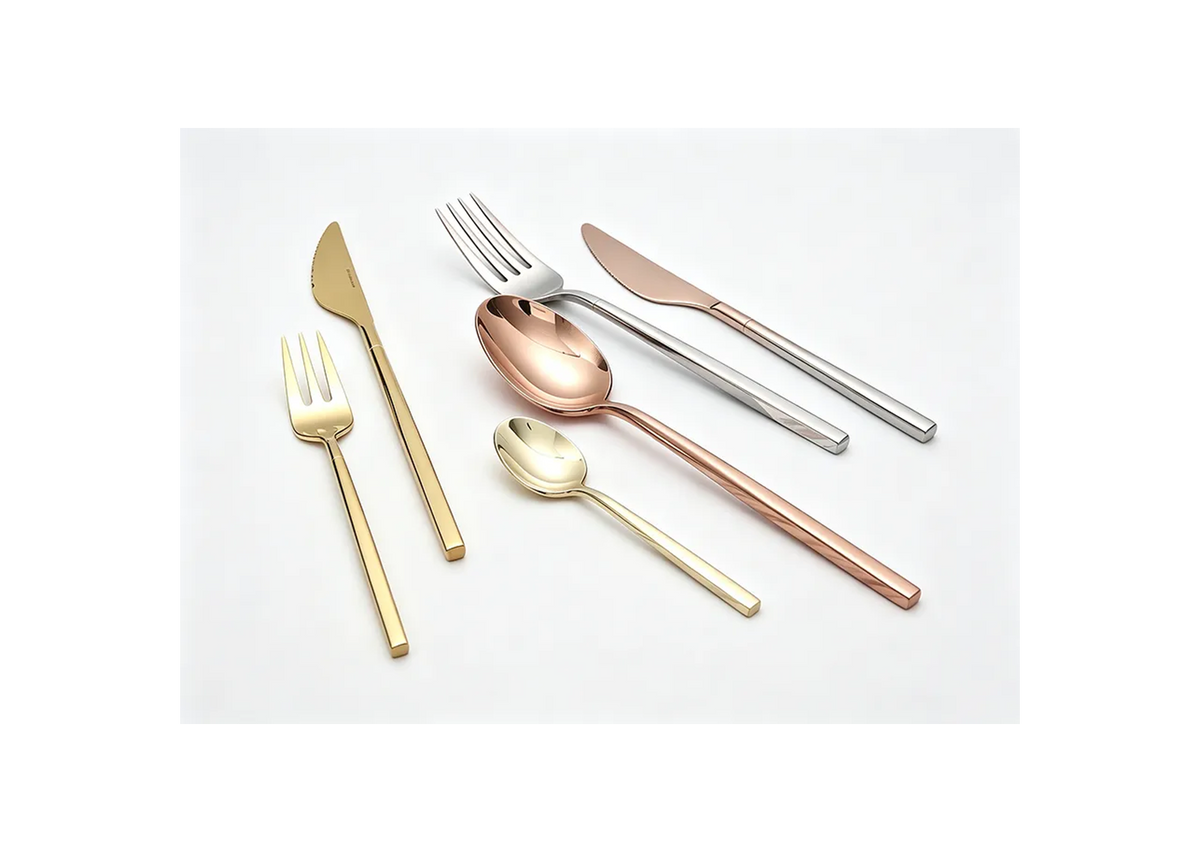 SS 18/10 PVD Rose Gold Shiny Champagne Gold Shiny Finish Cutlery