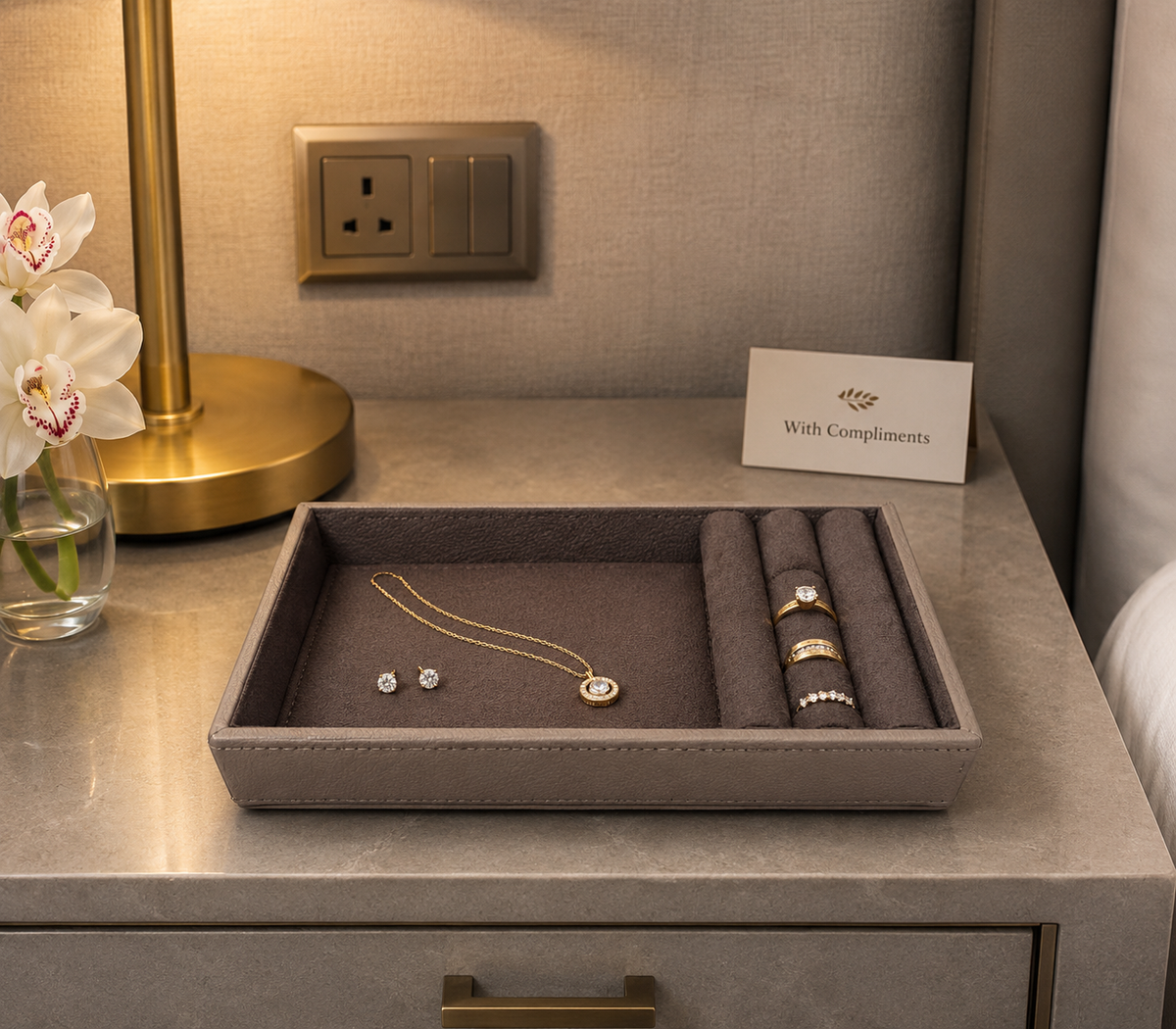 Jewellery Tray - Rectangle with Velvet Inside (20x15x2.5 cm)