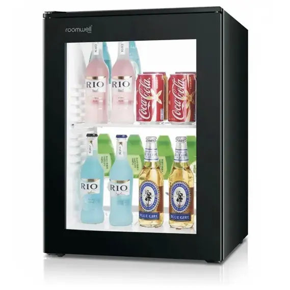 Roomwell, High Cool Absorption Minibar, Glass Door, 40L, Black