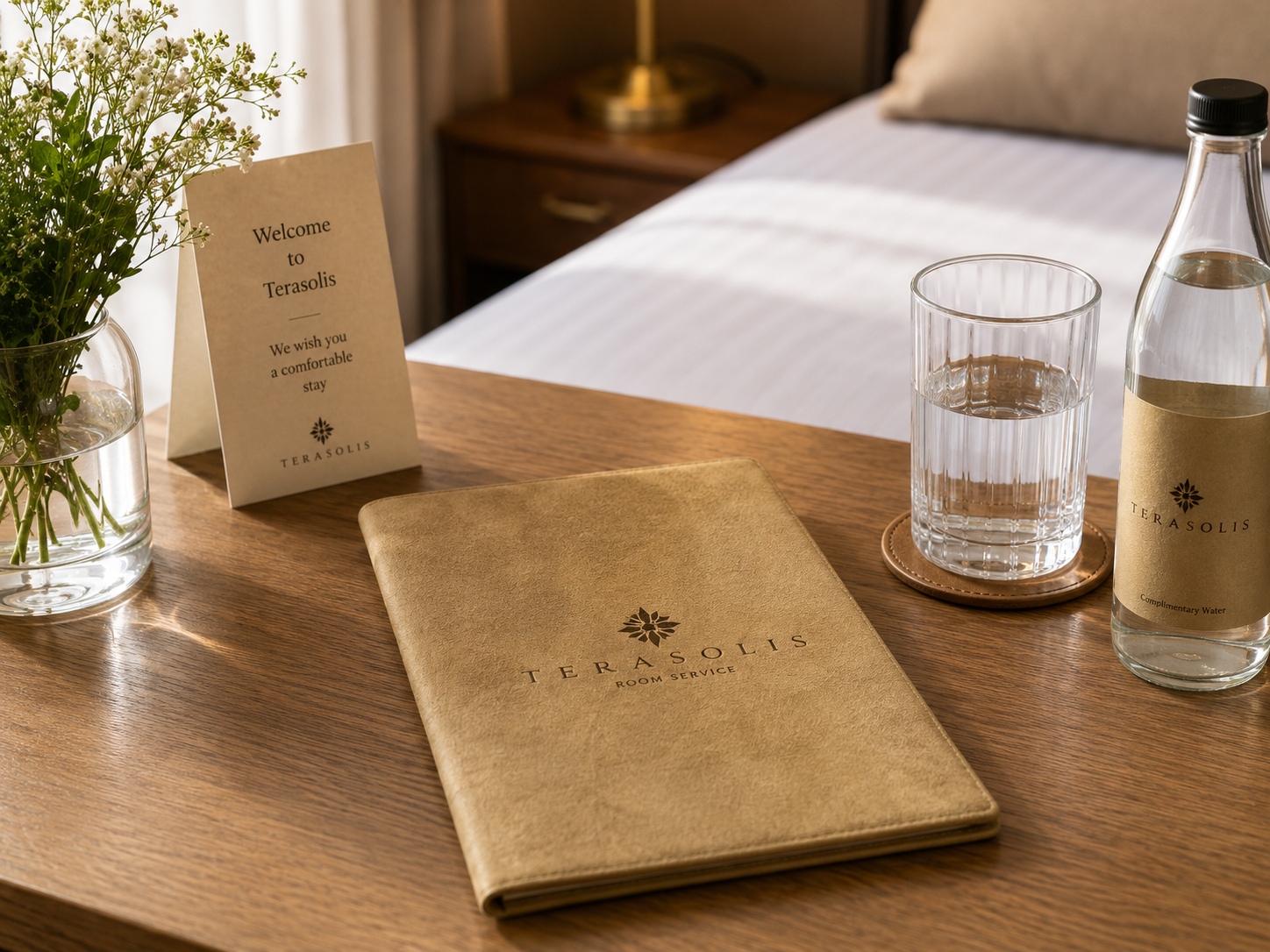 PU Leather Menu Folder with Logo Debossed