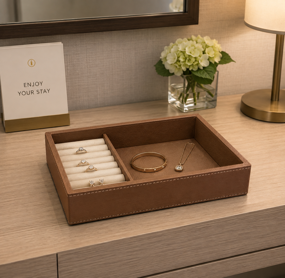 Jewellery Tray - Rectangle Partitioned (21x14.5x4.5 cm)