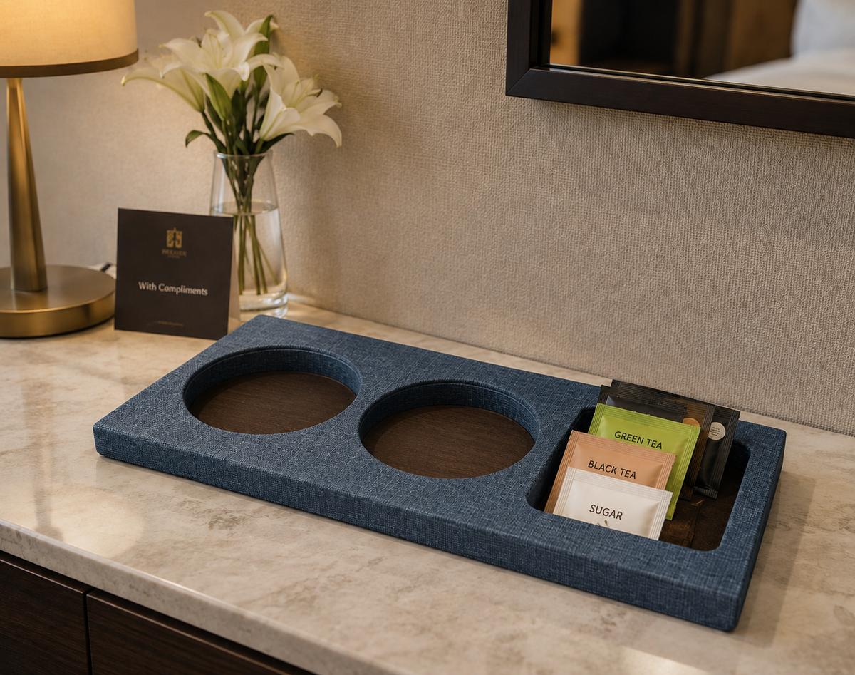 PU Glass Tray - with Glass Groove